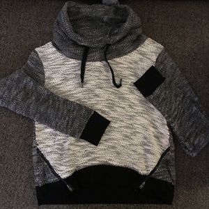 Athleisure crop fit cowl sweater